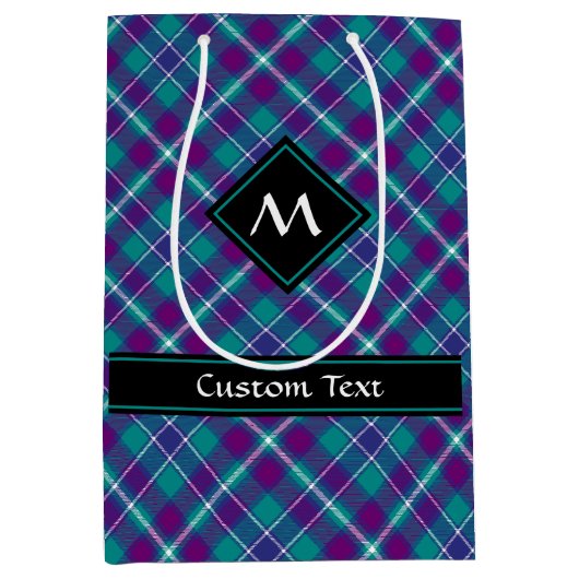 Zee Groen, Paars en blauw Tartan Medium Cadeauzakje (Voorkant)