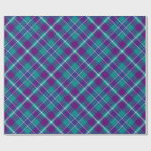 Zee Groen, Paars en blauw Tartan Omgevat Cadeaupapier (Vlak)