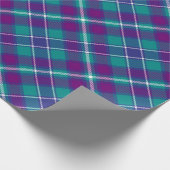 Zee Groen, Paars en blauw Tartan Omgevat Cadeaupapier (Hoek)