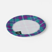 Zee Groen, Paars en blauw Tartan Papieren Bordje (Gekanteld)
