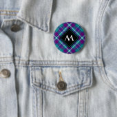 Zee Groen, Paars en blauw Tartan Ronde Button 5,7 Cm (In situ)