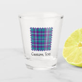 Zee Groen, Paars en blauw Tartan Shot Glas (Voorkant)
