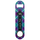 Zee Groen, Paars en blauw Tartan Speed Flessenopener (Voorkant)