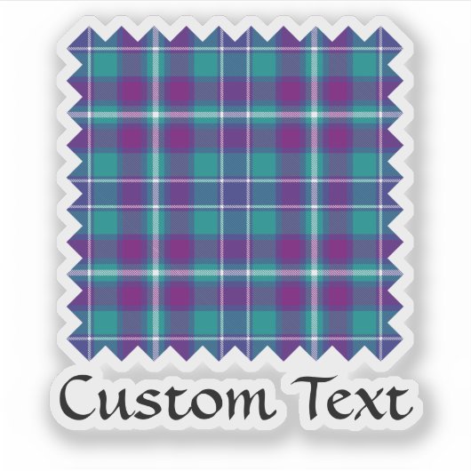 Zee Groen, Paars en blauw Tartan Sticker (Voorkant)
