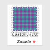 Zee Groen, Paars en blauw Tartan Sticker (Vel)
