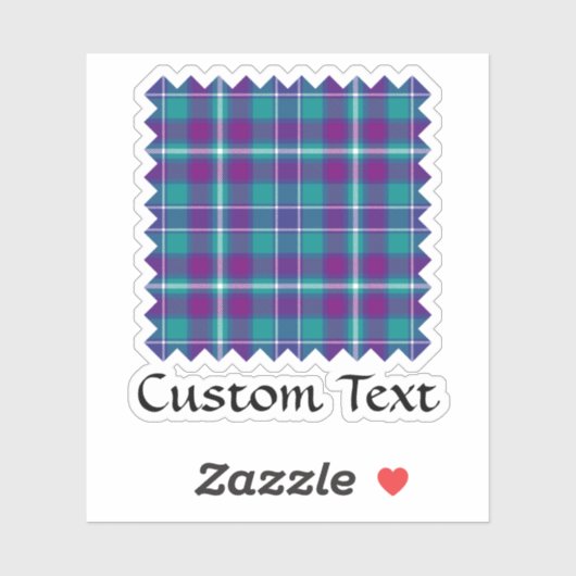 Zee Groen, Paars en blauw Tartan Sticker (Vel)