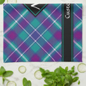 Zee Groen, Paars en blauw Tartan Theedoek (Gevouwen)