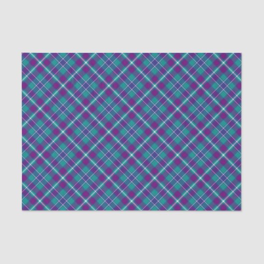 Zee Groen, Paars en blauw Tartan Tissuepapier (Voorkant)