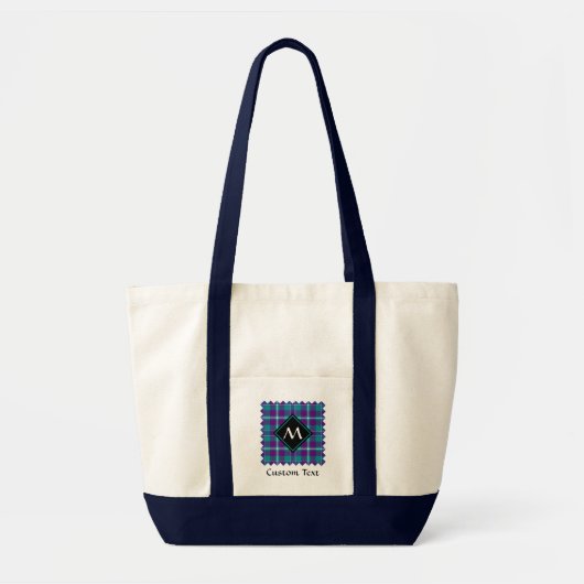 Zee Groen, Paars en blauw Tartan Tote Bag (Voorkant)