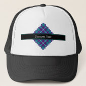 Zee Groen, Paars en blauw Tartan Trucker Pet (Voorkant)
