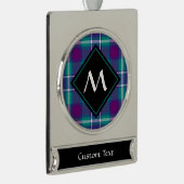 Zee Groen, Paars en blauw Tartan Verzilverd Banner Ornament (Rechts)