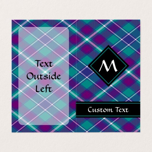 Zee Groen, Paars en blauw Tartan Visitekaartje (Buitenkant ongevouwen)