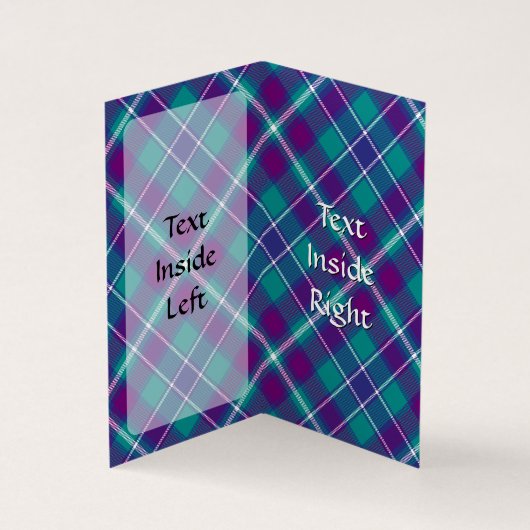 Zee Groen, Paars en blauw Tartan Visitekaartje (Binnen)