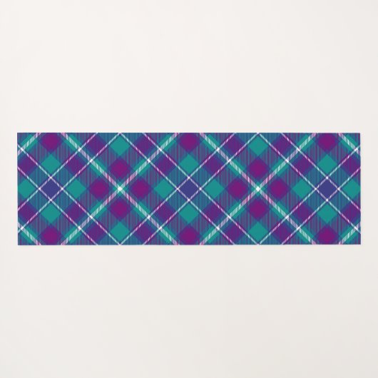 Zee Groen, Paars en blauw Tartan Yogamat (Achterkant (horizontaal))