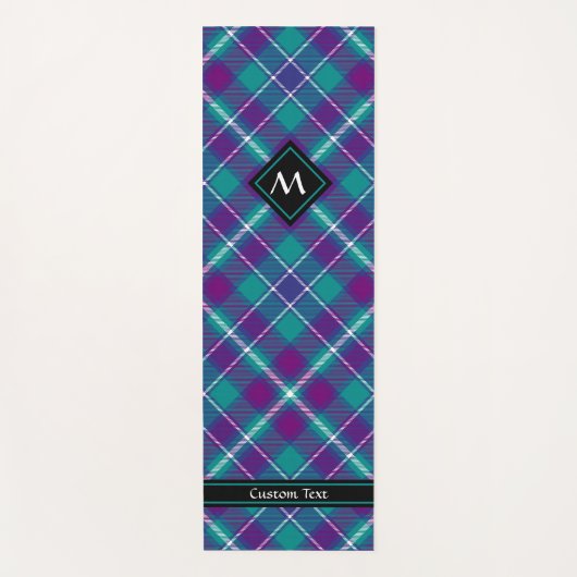 Zee Groen, Paars en blauw Tartan Yogamat (Voorkant)