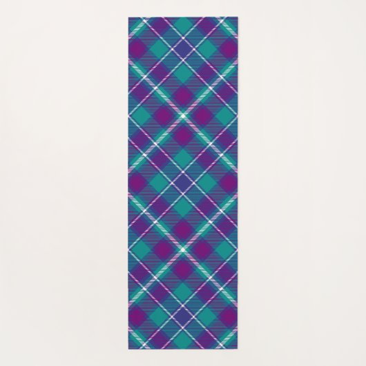 Zee Groen, Paars en blauw Tartan Yogamat (Achterkant)