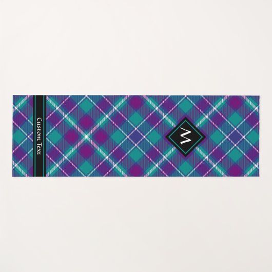 Zee Groen, Paars en blauw Tartan Yogamat (Voorkant (horizontaal))