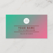 Zee Groen Roze Abstract voeg Naam & Beroep toe, ZE Contactkaartje (Voorkant)