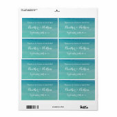 Zee groen strand bruiloft wijn of waterfles label (Full Sheet)