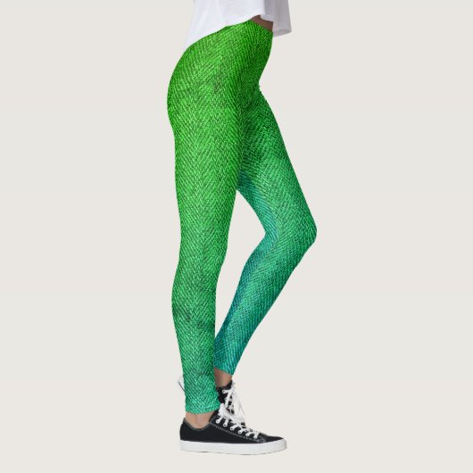 Zee Groen Tweed Textured Afbeelding Leggings (Rechts)