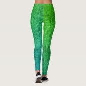 Zee Groen Tweed Textured Afbeelding Leggings (Achterkant)