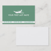 Zee - Groen vliegtuigsymbool - visitekaartjes (Voorkant / Achterkant)