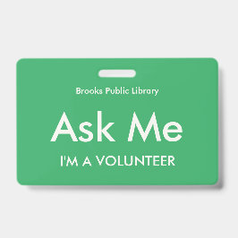 Zee Groen Vraag me om geld voor vrijwilligers Badge