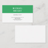 Zee Groen Wit Modern Plain Eenvoudige Minimalist Visitekaartje (Voorkant / Achterkant)