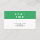 Zee Groen Wit Modern Plain Eenvoudige Minimalist Visitekaartje (Voorkant)