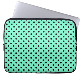 Zee Groen Zwart Stippen Laptop Sleeve