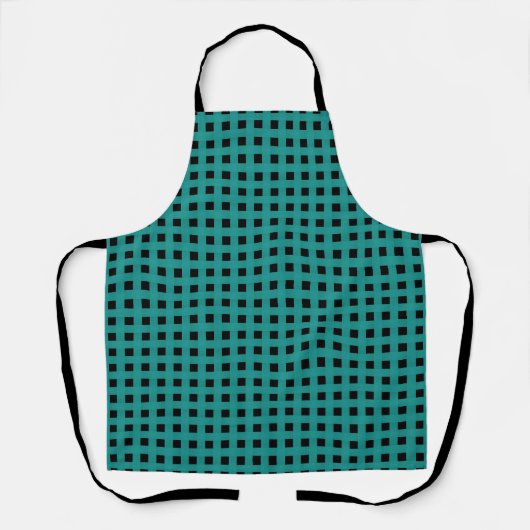 Zee groen zwart weefpatroon schort (Voorkant)