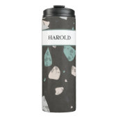 Zee Groene Accenten Aardtonen Terrazzo Patroon 12o Thermosbeker (Voorkant)
