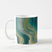 Zee Groene Agate Marble Abstracte Name Monogram Koffiemok (Links)