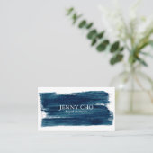 Zee Groene Blauwgroen blauwe streep penseel Vet Visitekaartje (Staand voorkant)