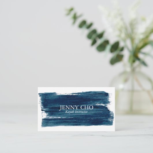 Zee Groene Blauwgroen blauwe streep penseel Vet Visitekaartje (Staand voorkant)