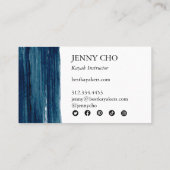 Zee Groene Blauwgroen blauwe streep penseel Vet Visitekaartje (Achterkant)