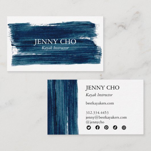 Zee Groene Blauwgroen blauwe streep penseel Vet Visitekaartje (Voorkant / Achterkant)