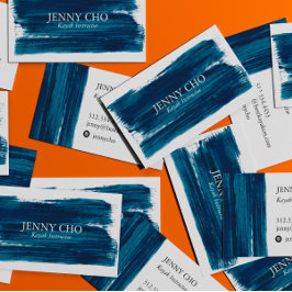 Zee Groene Blauwgroen blauwe streep penseel Vet Visitekaartje