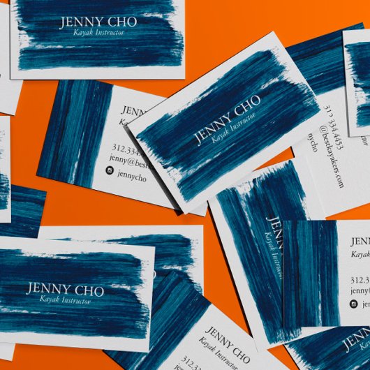 Zee Groene Blauwgroen blauwe streep penseel Vet Visitekaartje