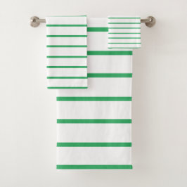 Zee groene decoratieve streeppatroon bad handdoek