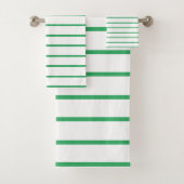 Zee Groene decoratieve stripe Bad Handdoek (Insitu)