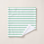 Zee Groene decoratieve stripe Bad Handdoek (Wasdoekje)