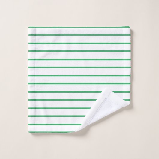 Zee Groene decoratieve stripe Bad Handdoek (Wasdoekje)