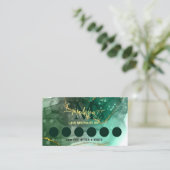 Zee Groene Geode Golden Marble Monogram loyaliteit Visitekaartje (Staand voorkant)