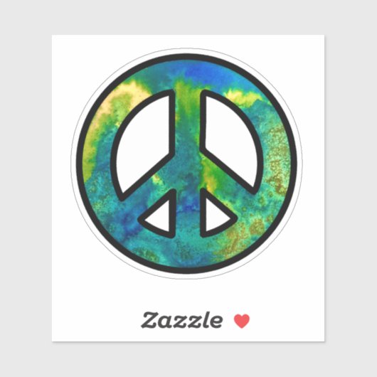 Zee Groene Inkt Vredesbord Sticker (Vel)