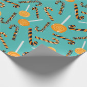 Zee groene lolly en staafpatroon cadeaupapier (Hoek)