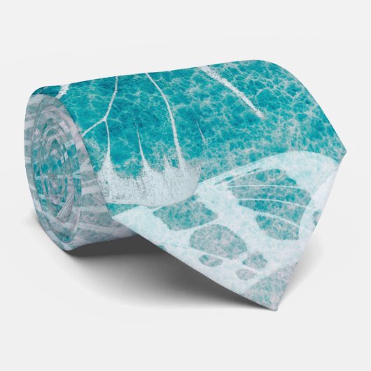 Zee groene marmervlinders stropdas (Opgerold)