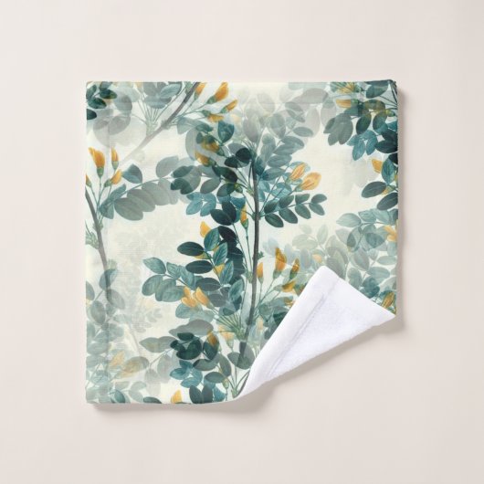  Zee groene olievlek laat een elegant patroon acht Bad Handdoek (Wasdoekje)