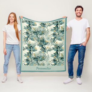  Zee groene olievlek laat een elegant patroon acht Fleece Deken