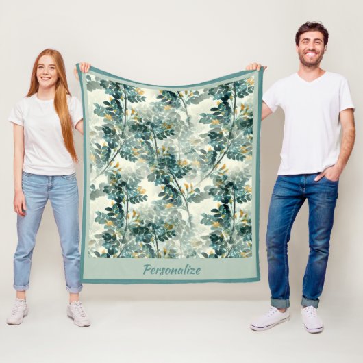  Zee groene olievlek laat een elegant patroon acht Fleece Deken (In situ)